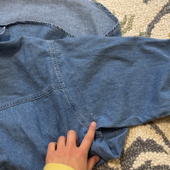 Women’s vintage Denim Shirt with Christmas village Embroidered Design - Picture 15 of 16